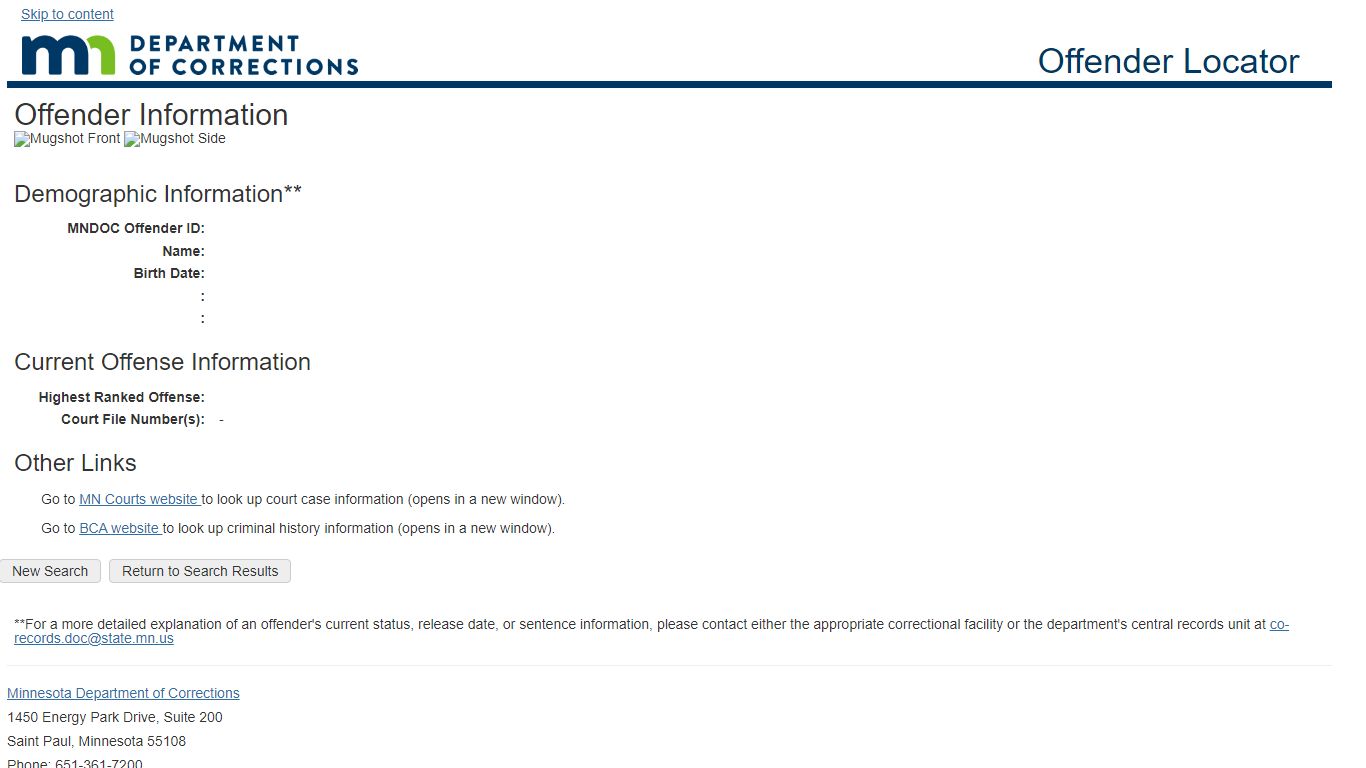 Offender Locator - Minnesota Department of Corrections